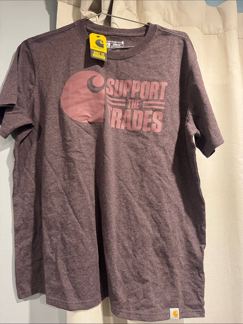 Carhartt Plum Graphic 'Support the Trades' Short-Sleeve Tee